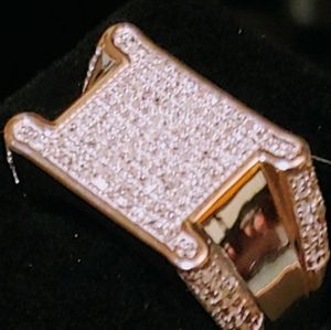 14k solid White gold 64 diamond men ring size 11